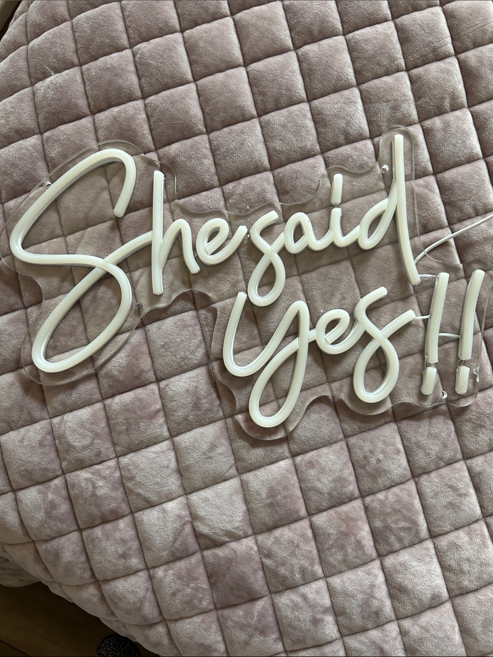 She Said Yes! White Acrylic Neon-Style Wall Sign - Unbranded